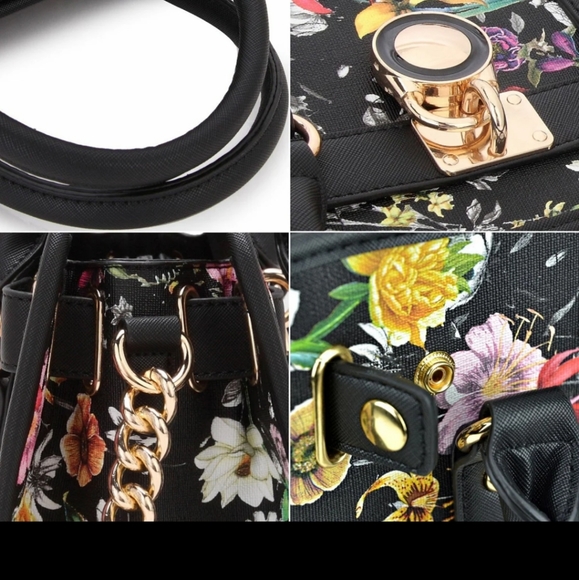 Matching Floral Satchel Handbag & Wallet Set by Dasein - Picture 11 of 12